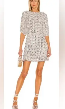 Faithfull the Brand Sidonie Mini Dress Aurelia Off White Chestnut Floral Print 4