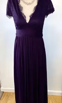 Adrianna papell purple fancy lace dress size 2 wedding guess or made of honor l