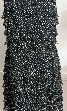 Talbots  • Vintage Black Polka Dot Ruffle Mini Dress