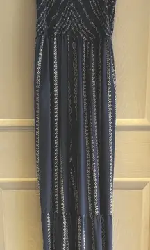 Blue Patterned Lightweight Jumpsuit with Flare BellBottoms Size Large Bohemian
