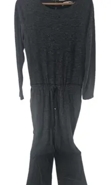 Soft Surroundings Jumpsuit Women Medium‎ Gray Drawstring Casual Knit Pocket