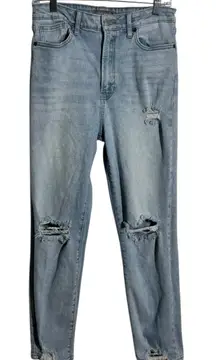 Just USA Jeans Women 8 Blue Light Wash Distressed Relaxed Fit Casual Cotton