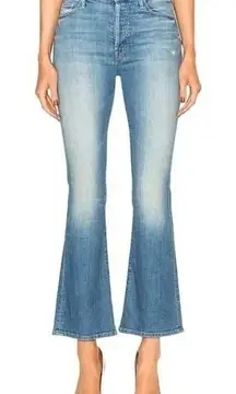 MOTHER high-rise flare distressed button fly “The Stunner Cruiser Ankle” Jeans