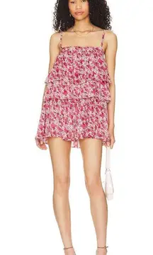 Free People NEW  One Women's Talia Tunic / Dress Pink Combo Size Medium