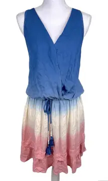 Women’s Classic Ombré Colorful Boho A-Line Dress Size Large