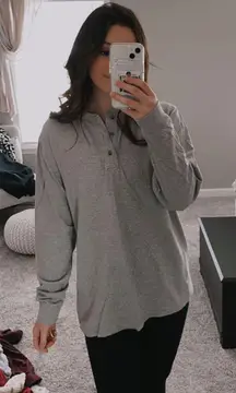 Gray Henley Top