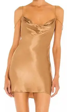 Camila Coelho Mini Slip Dress Adora Toffee Brown size Large New