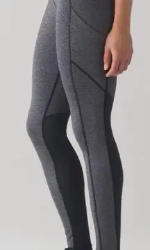 Lululemon Athletica Gray and Black Speed Tight V Leggings