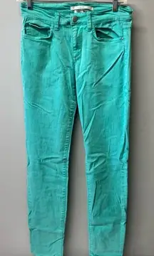 Blue Saks Fifth Avenue women's 28 green straight leg jeans length 31.5 as shown