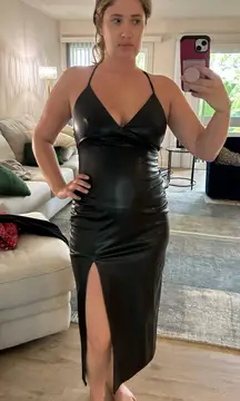 Faux Leather Dress