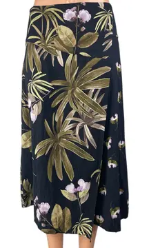 Vince Women's Multicolor Floral High Waisted Midi Flared A-Line Wrap Skirt Sz 0