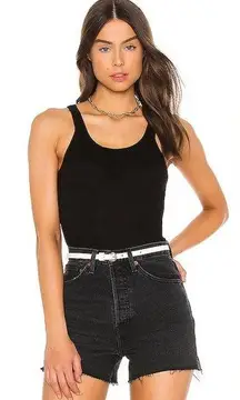 RE/DONE Ribbed Tank Bodysuit in Black size XS