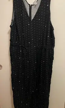Ava And & Viv Womens Jumpsuit 4X 4XL Black & White Print Casual Lagenlook