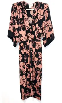 Vintage 80's Barbara Barbara Brown Black Tropical Floral Pants Jumpsuit