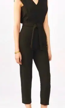 Maje Plana Black Sleeveless Belted Cut Out Back Jumpsuit Women’s Size 38 Medium