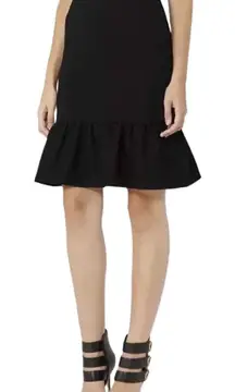Reiss Black Giselle Peplum Hem Ruffle Pencil Skirt Womens Size 6‎
