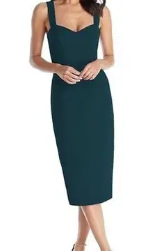 Nicole Dress Sweetheart Neck Cocktail Dress Pine Sz Lg New