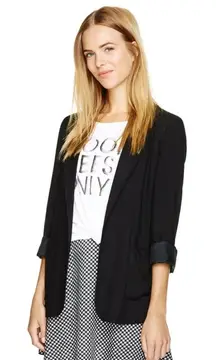 Talula Aritzia Kent Navy Notched Lapel Open Front Blazer Suit Jacket Women's 10‎