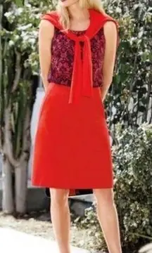 Cabi Fiery A-Line Ponte Skirt Sakura Red