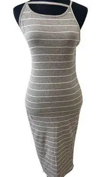 Blvd Women’s Grey Striped Long Dress Size S