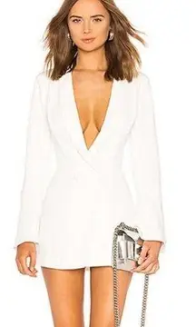 NBD x Revolve Como La Flor Suit Blazer Mini Dress White Size Medium Women's