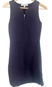Elizabeth and James Navy Blue Half Zip Sleeveless Bodycon Mini Dress‎ Small