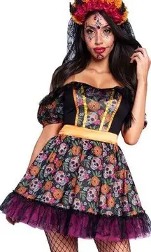 NEW Leg Avenue Marigold Catrina Day of the Dead Costume Size Medium