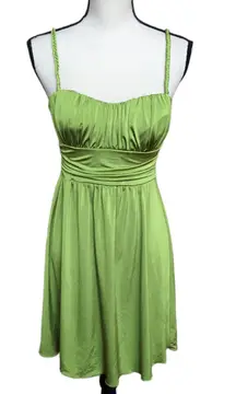 Speechless 2000s Y2K Stretch Chartreuse Green Bright Spaghetti Strap Dress S