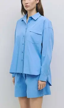 Mod Ref Raya Poplin Top Size Small - Blue