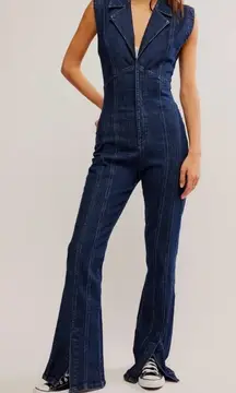 #33 NWT Free People CRVY Ring The Alarm One Piece in Siren