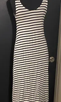 💜 NWT Mango Black and White Striped Maxi Tank Dress