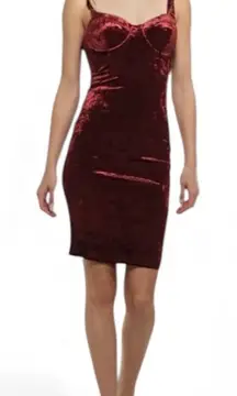 Burgundy velvet body con mini dress baddie romantic sexy goth Valentine’s Day
