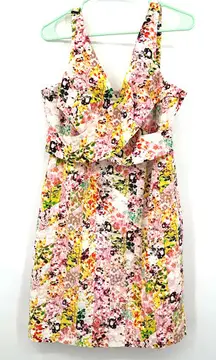 Jessica Simpson size 10 sleeveless floral dress‎ crossover bodice cotton blend