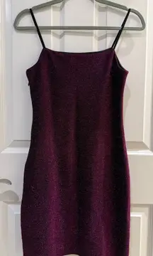 Lulus Take Me Anywhere Late Night Party Purple Sparkly Bodycon Mini