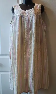 Classic Element Women's Broderie Cotton Rich Dressing Gown Nightdress Size L