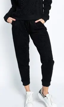 Rails Pants Women XS Black‎ Velvet Tie Oakland Black Flocked Cobra Joggers