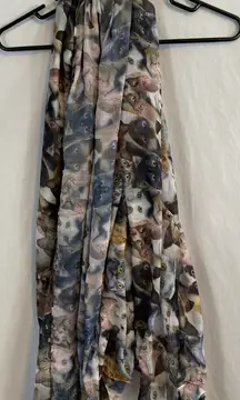 Cat lady box cat faces scarf. Large