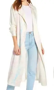 Something Navy Tie Dye Trench Coat Pink Chiffon Tie Dye