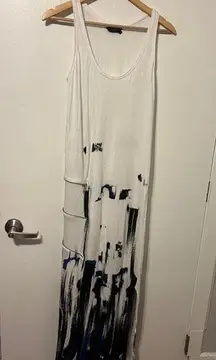 Eleven Paris La Collection White and Black Drip Zipper Maxi Dress Size Small