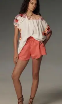 Anthropologie Linen‎ Double Waistband Shorts NWT Paperbag Drawstring Waist small