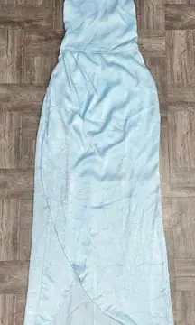 Light Blue Satin Luxe Maxi Dress Size XS