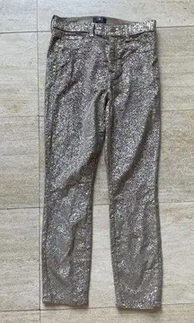Seven 7 For All Man Kind Pants Size 28 Gold Marble‎ Shimmer Designer Pants