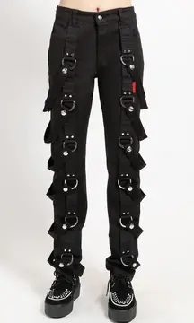 [Tripp NYC] Black Punk Rock Matrix D-Ring Straps Emo Gothic Bondage Pants Sz 32