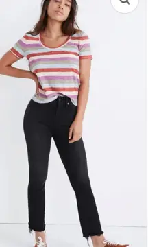 Madewell Cali Demi-Boot Jeans in Berkley Black Chewed-Hem 28