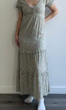 Sage Green Flowery Dress