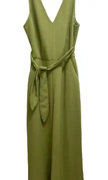 Wilfred Ecoulement Jumpsuit Sleeveless Open Back Waist Tie Green Size S