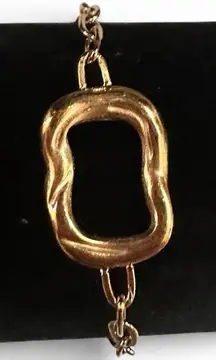 SLIDE JEWELRY Gold tone square link bracelet with adjustable chain jewelry