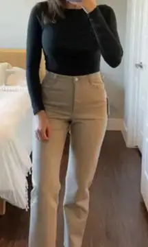 Wilfred | Aritzia‎ Melina High-Waisted Vegan Leather Pants Taupe Brown Size 0