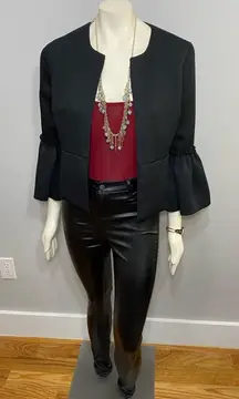 Collarless Bell Sleeve Blazer