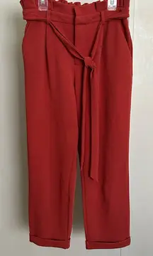 No Boundaries High Waisted Straight Leg Ankle Dress Pants size small red orange